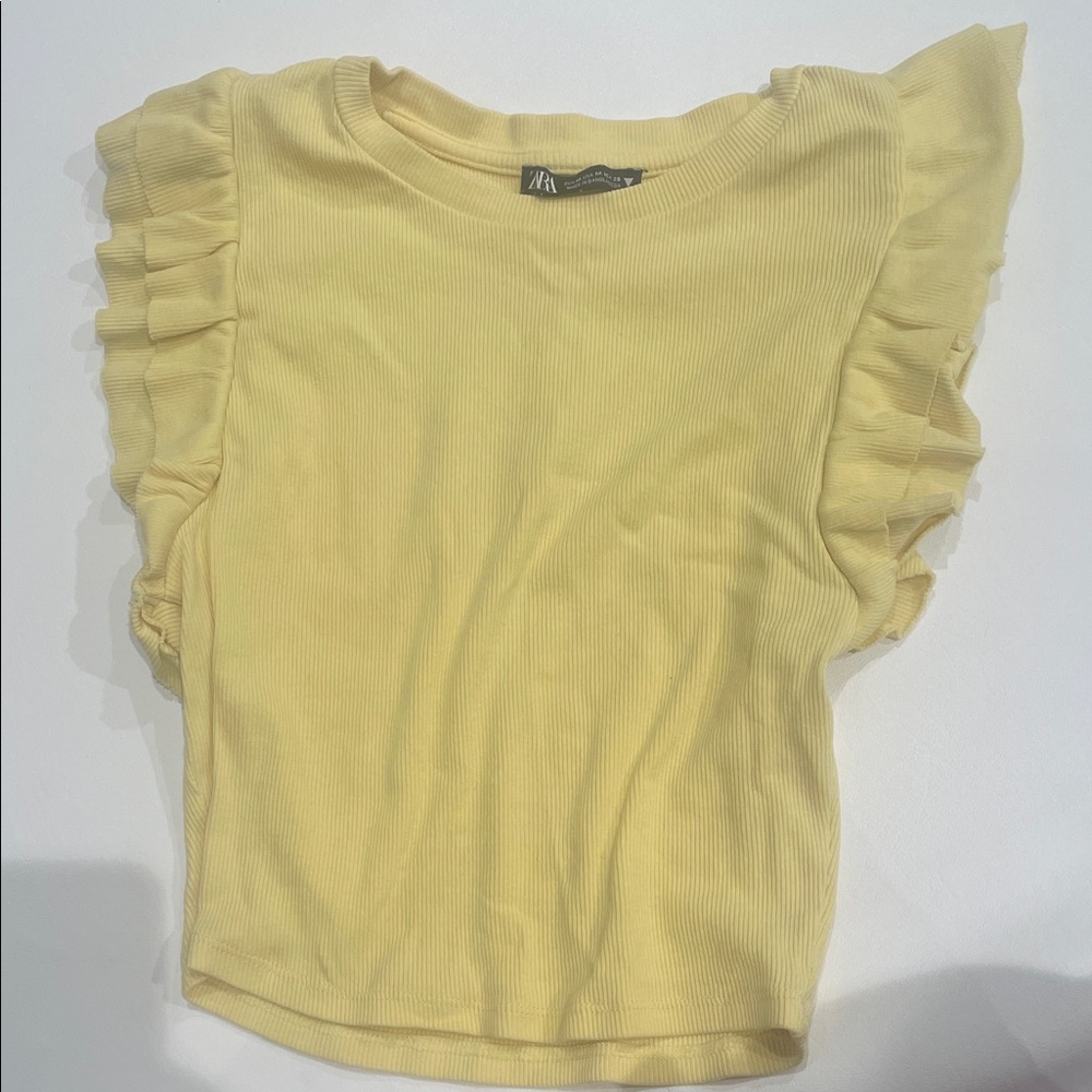 Zara Yellow Ruffled Top